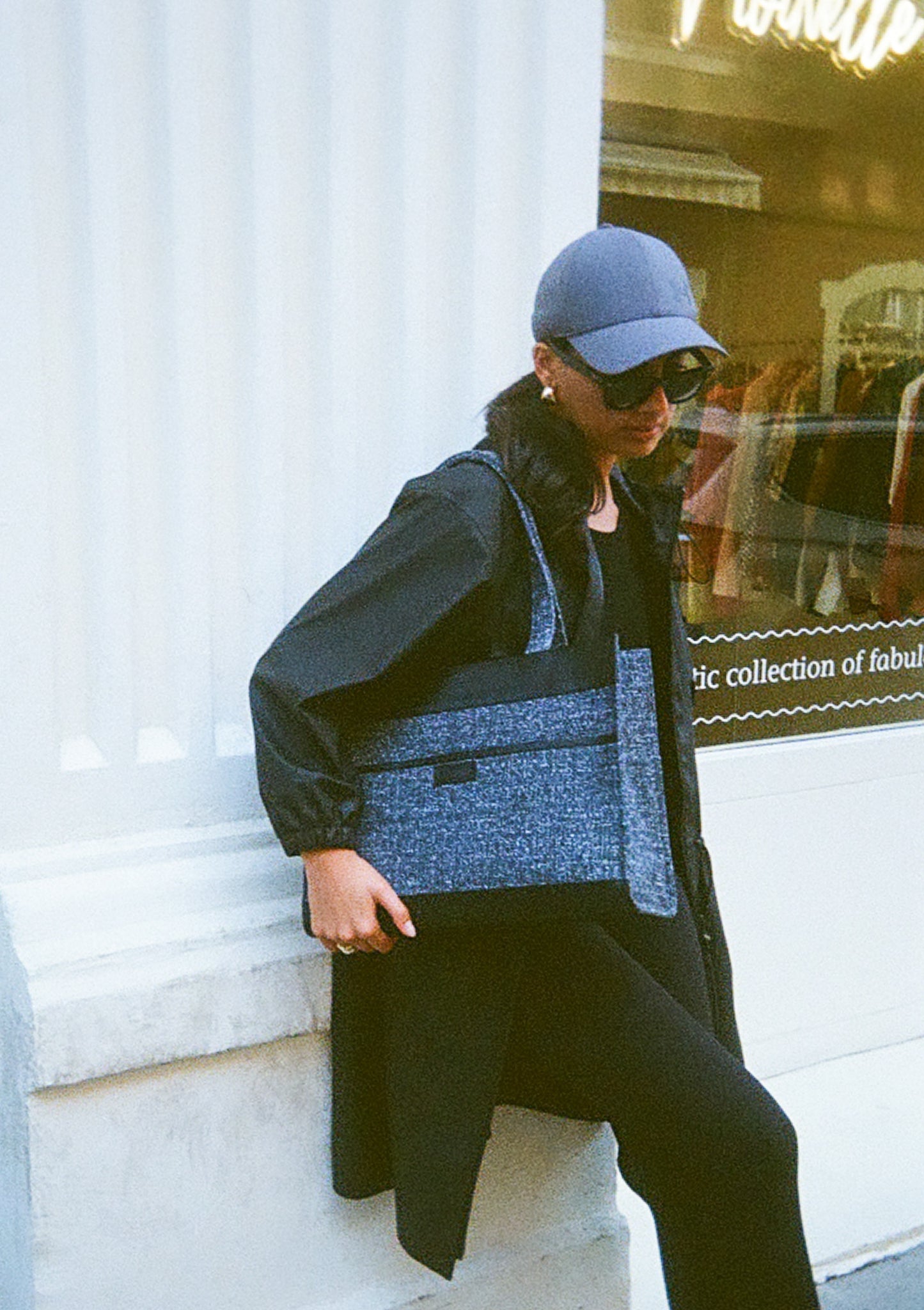 Charcoal Tweed Tote