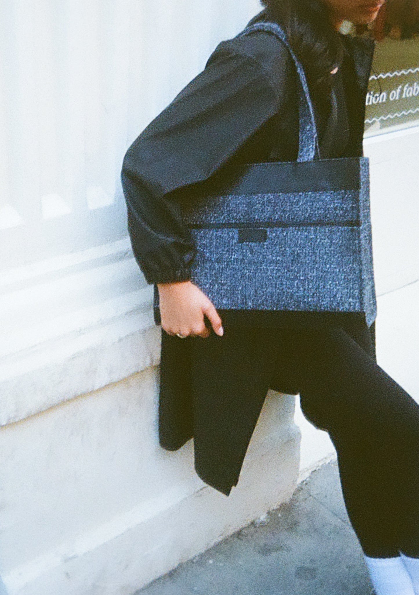 Charcoal Tweed Tote