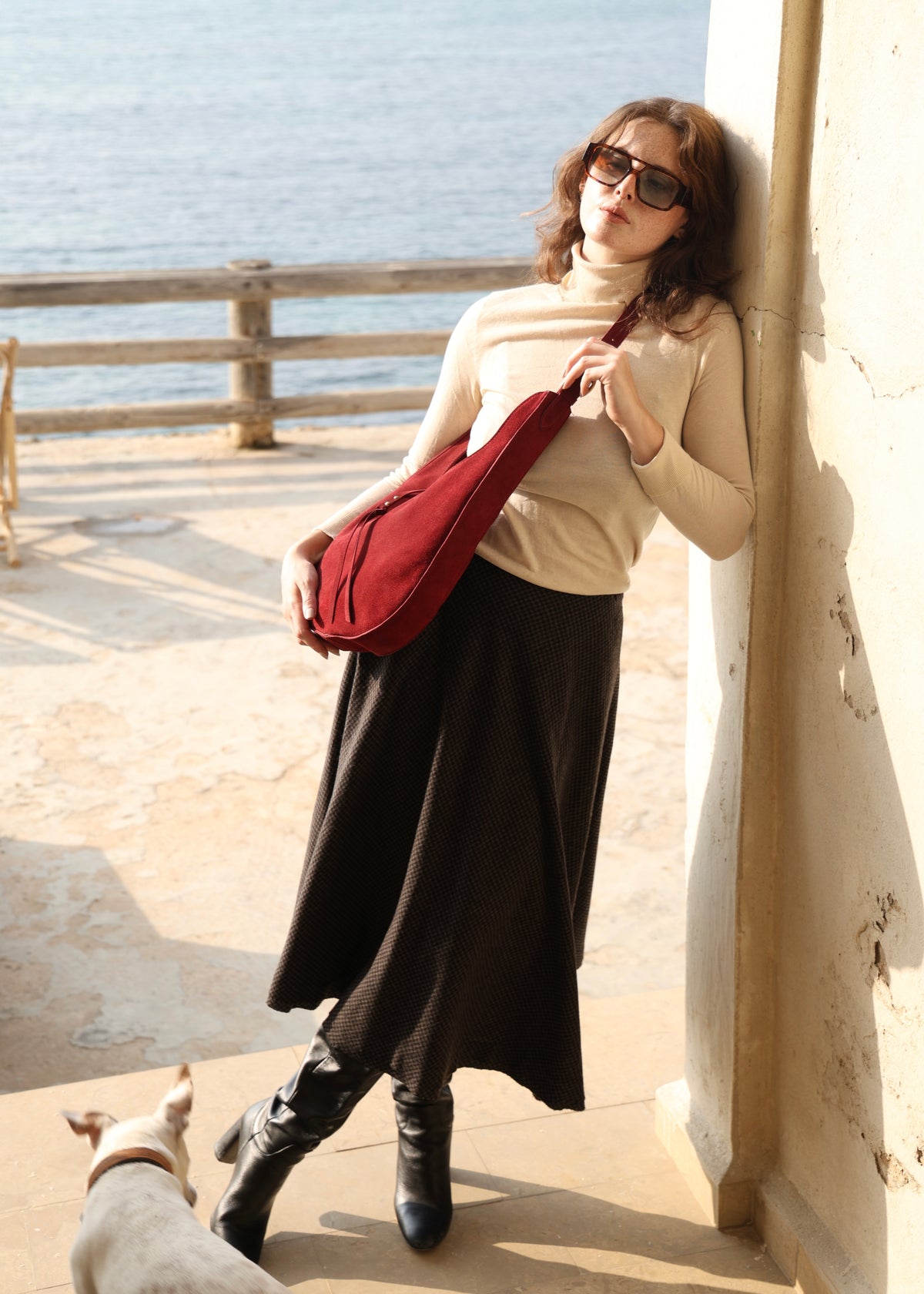 Burgundy Hobo Bag