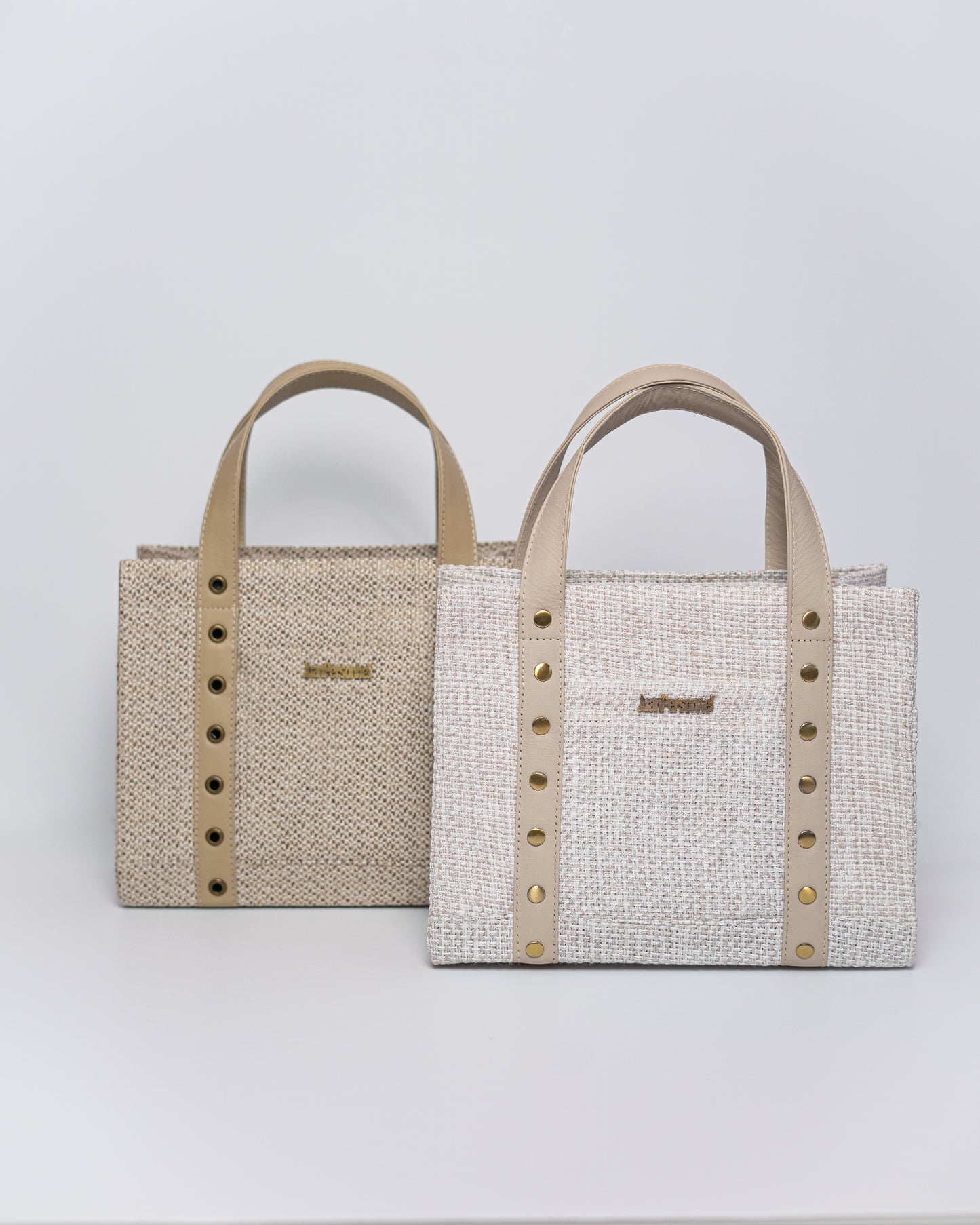 Beige Tweed Tote