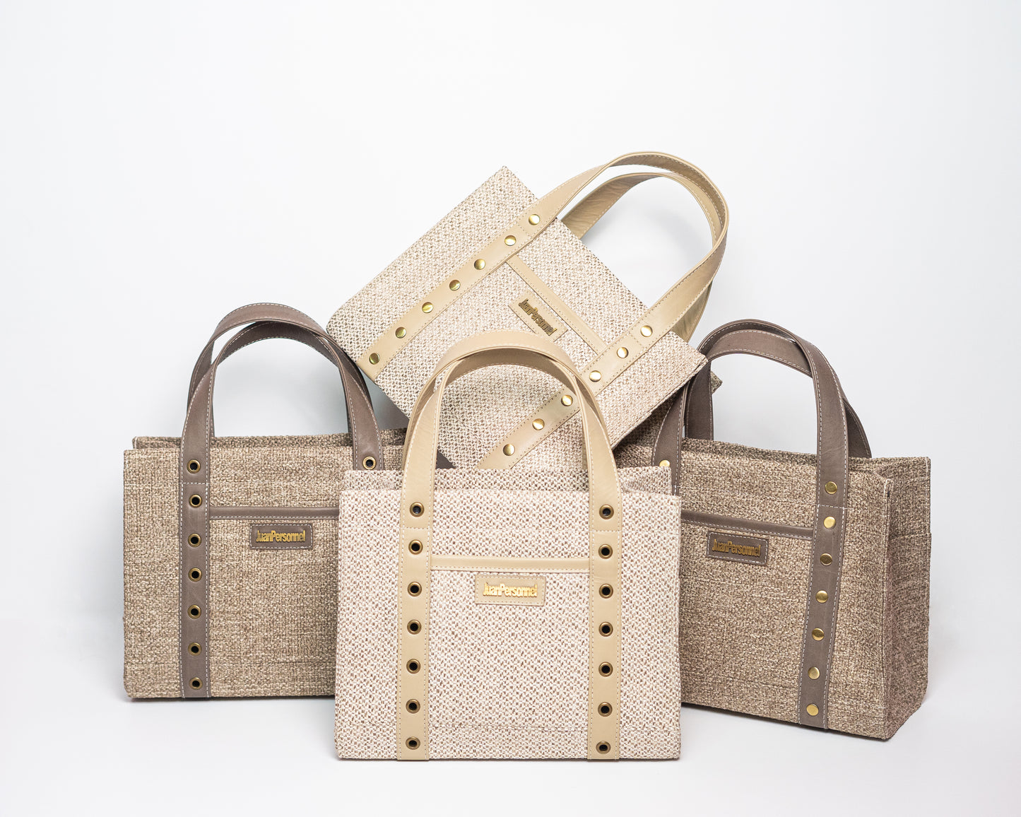 Beige Tweed Tote