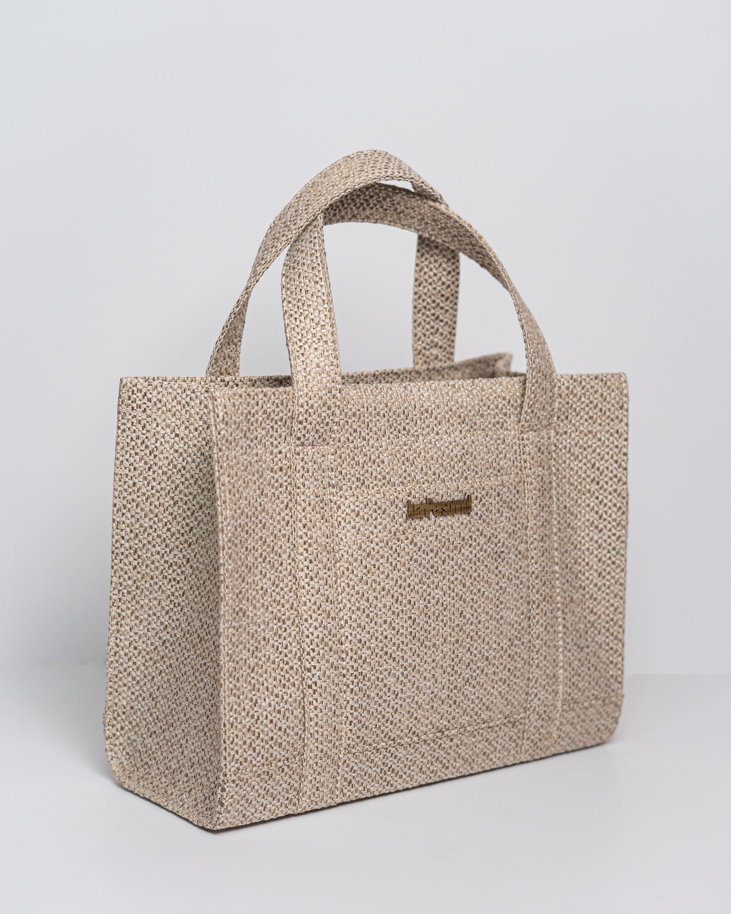 Beige Tweed Tote