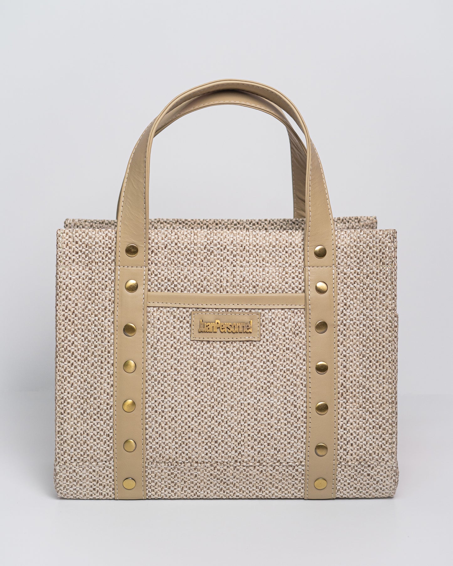 Beige Tweed Tote