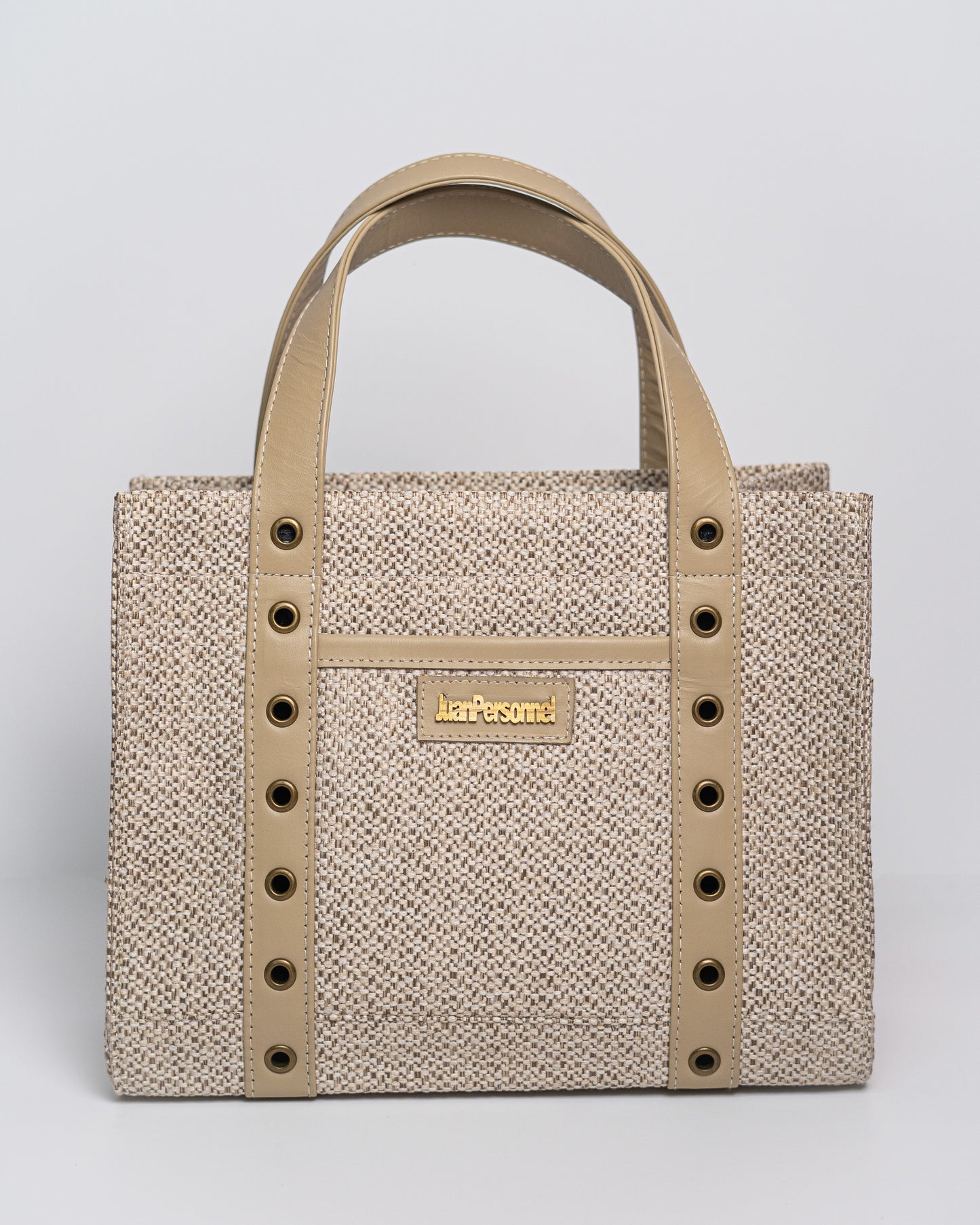 Beige Tweed Tote