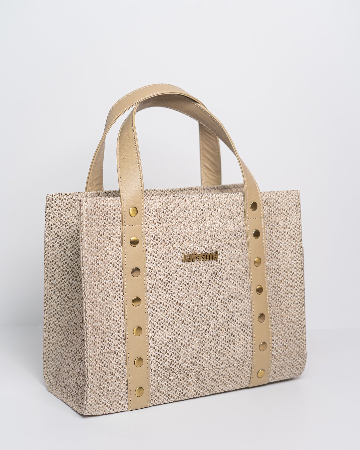 Beige Tweed Tote