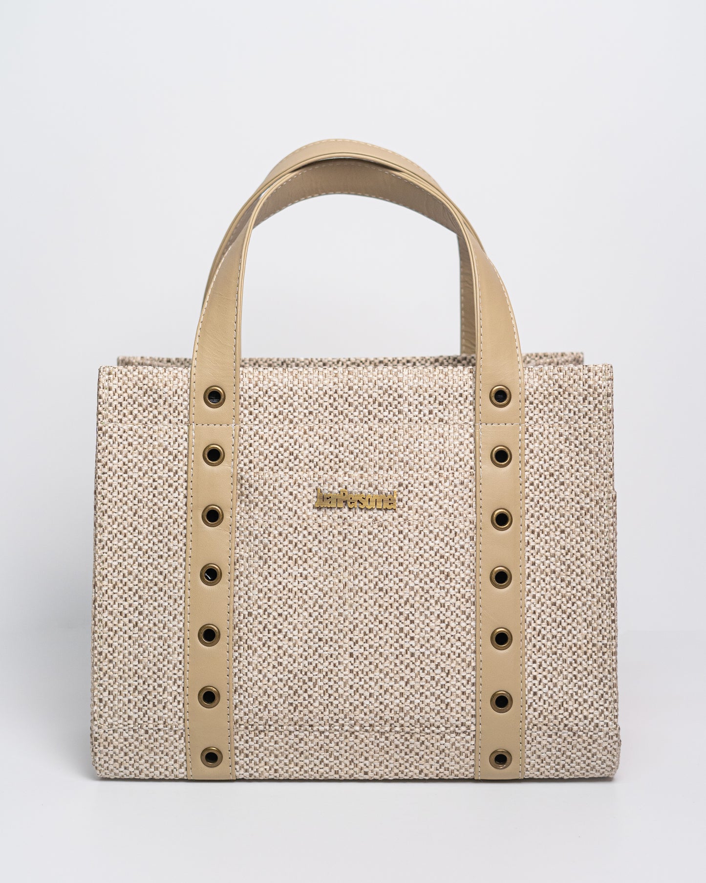 Beige Tweed Tote