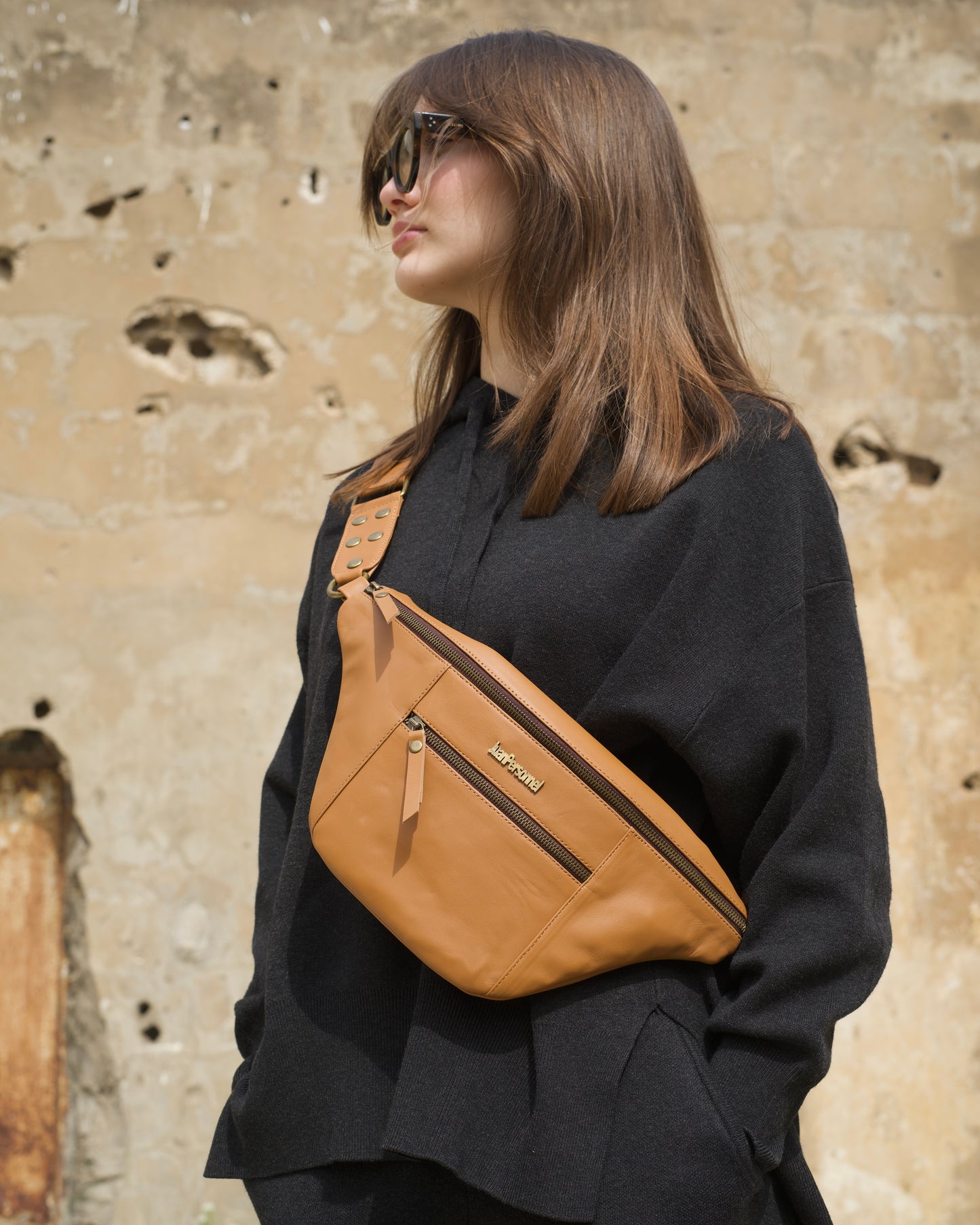 Camel Leather Bum Bag
