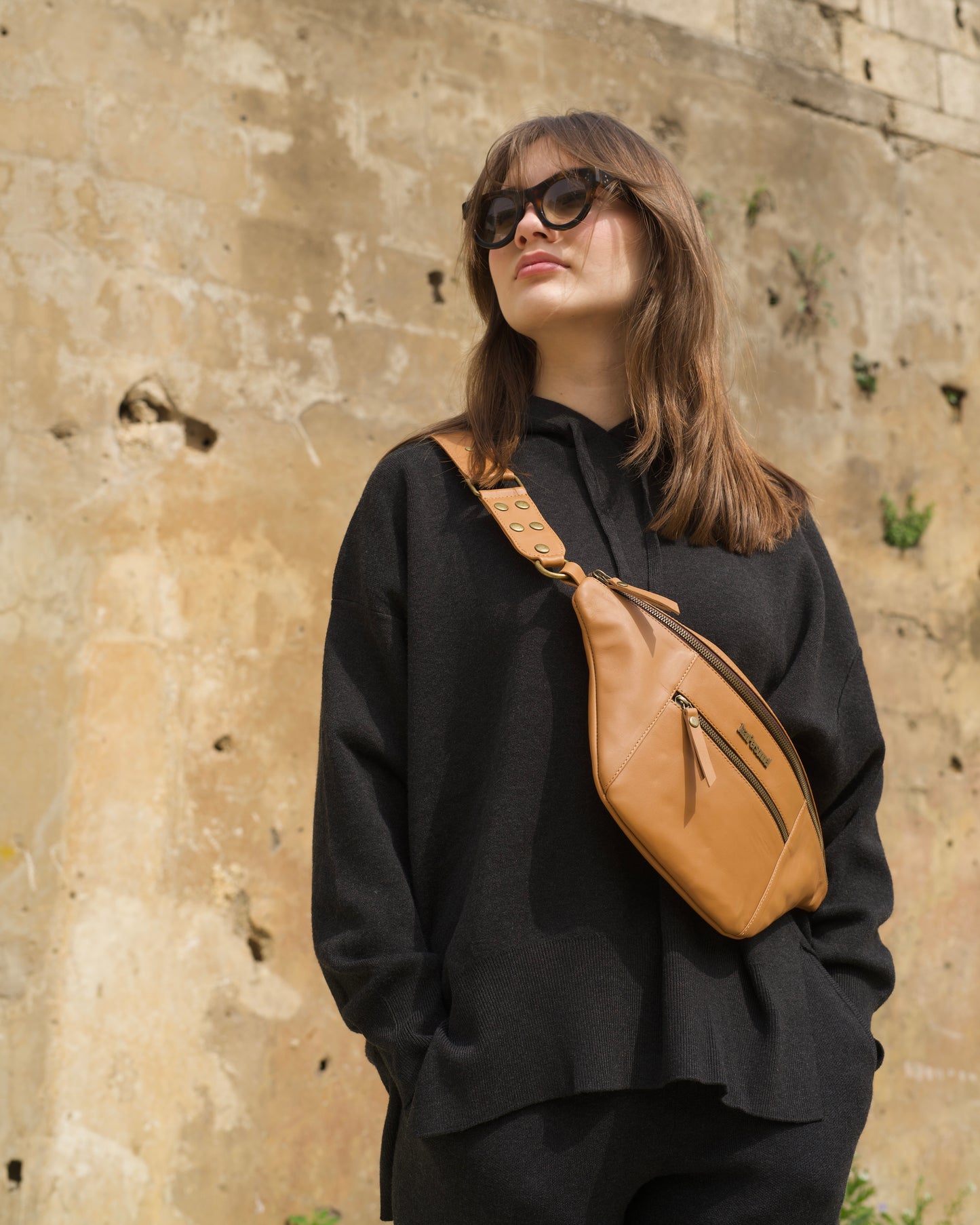 Camel Leather Bum Bag