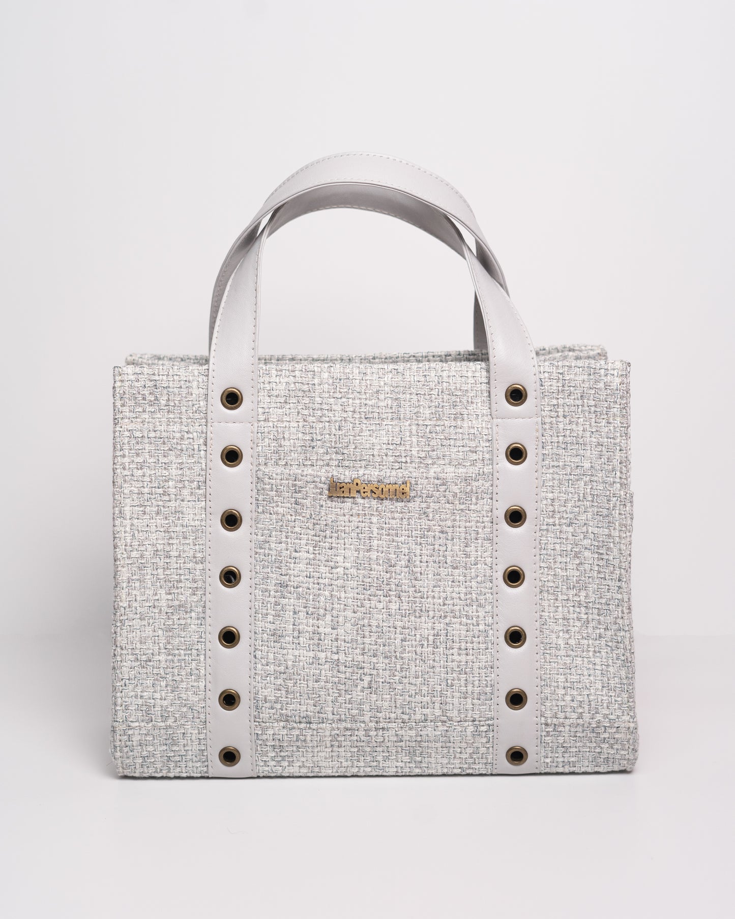 Blue Grey Tweed Tote