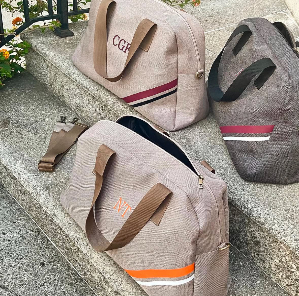 Beige Canvas Luggage