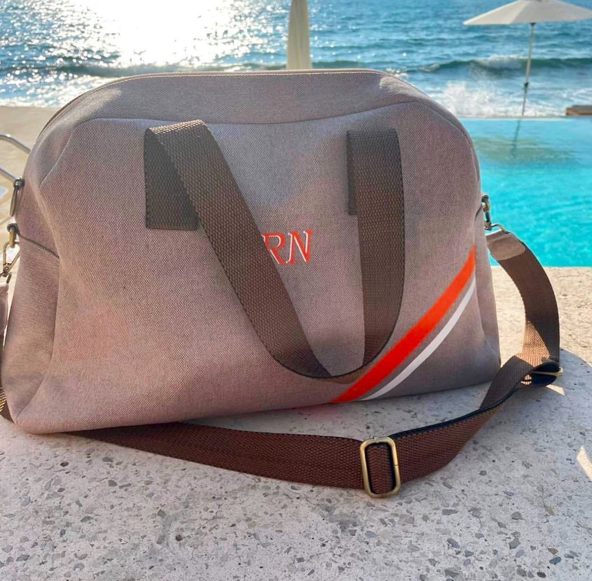 Beige Canvas Luggage