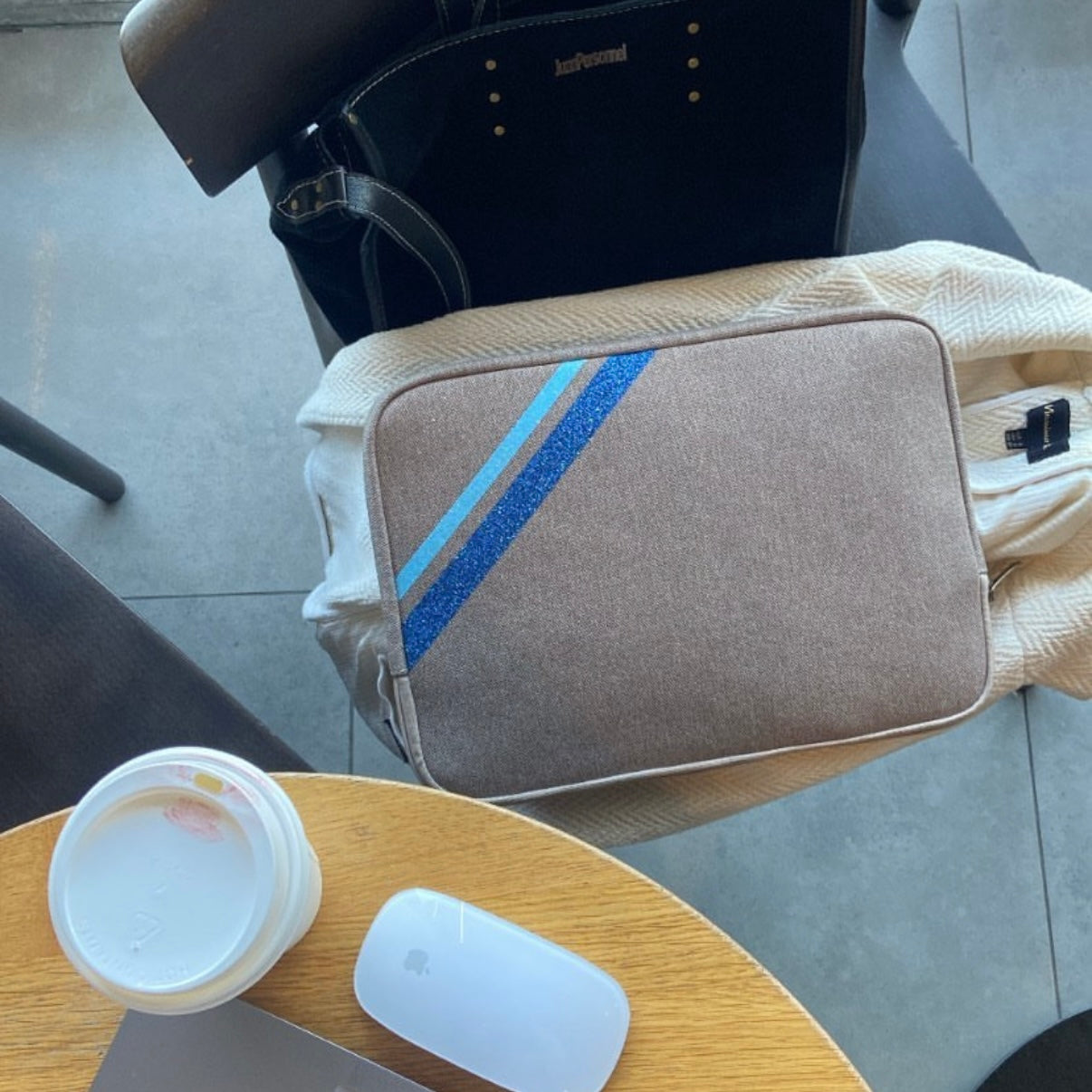 Personalized Beige Canvas Sleeve