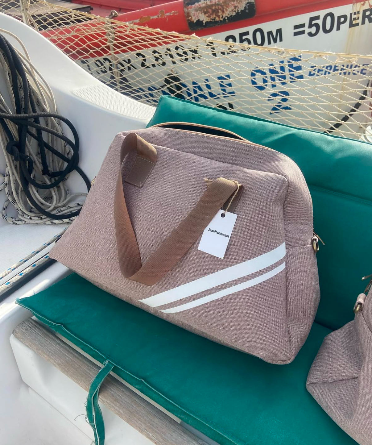 Beige Canvas Luggage