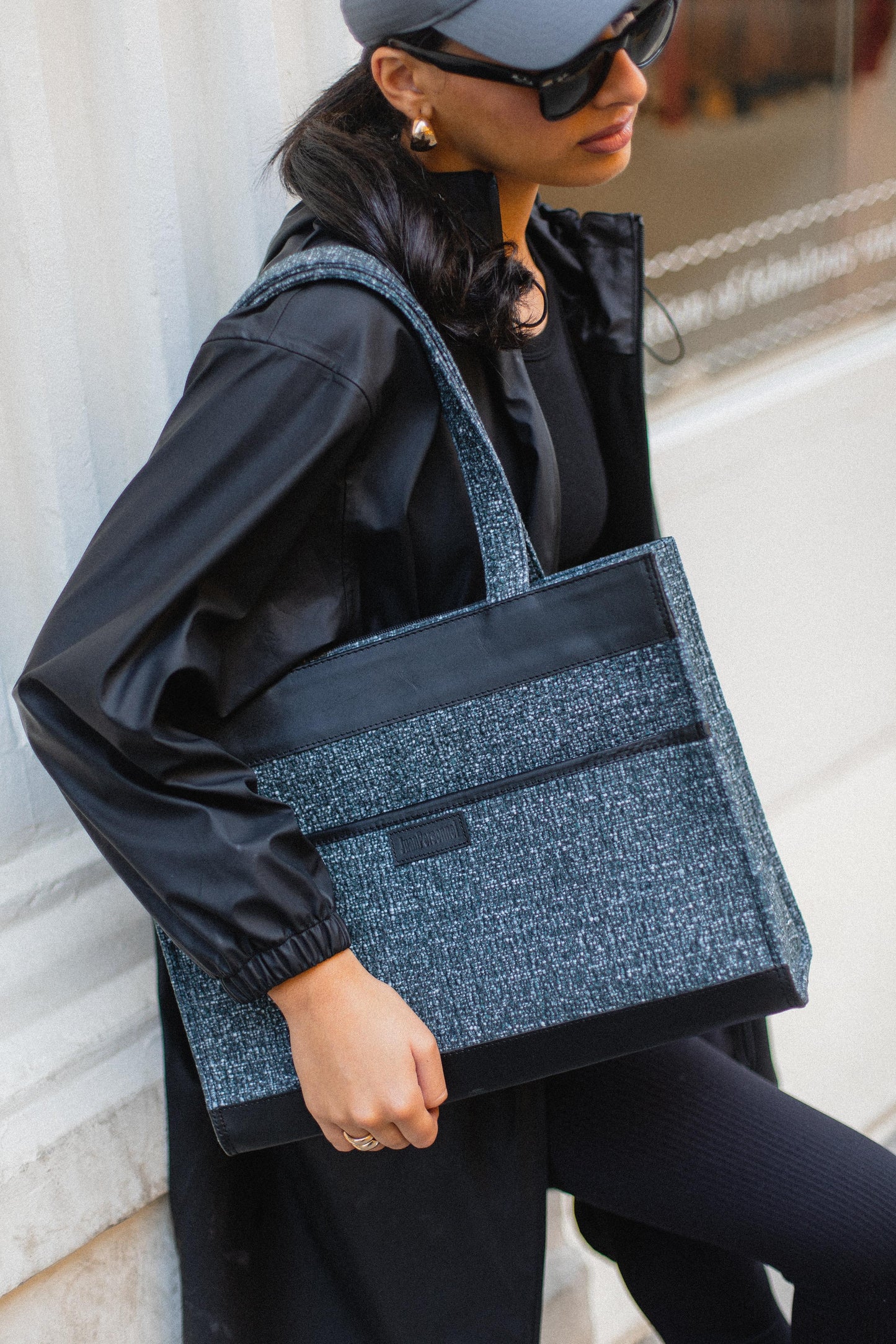 Charcoal Tweed Tote