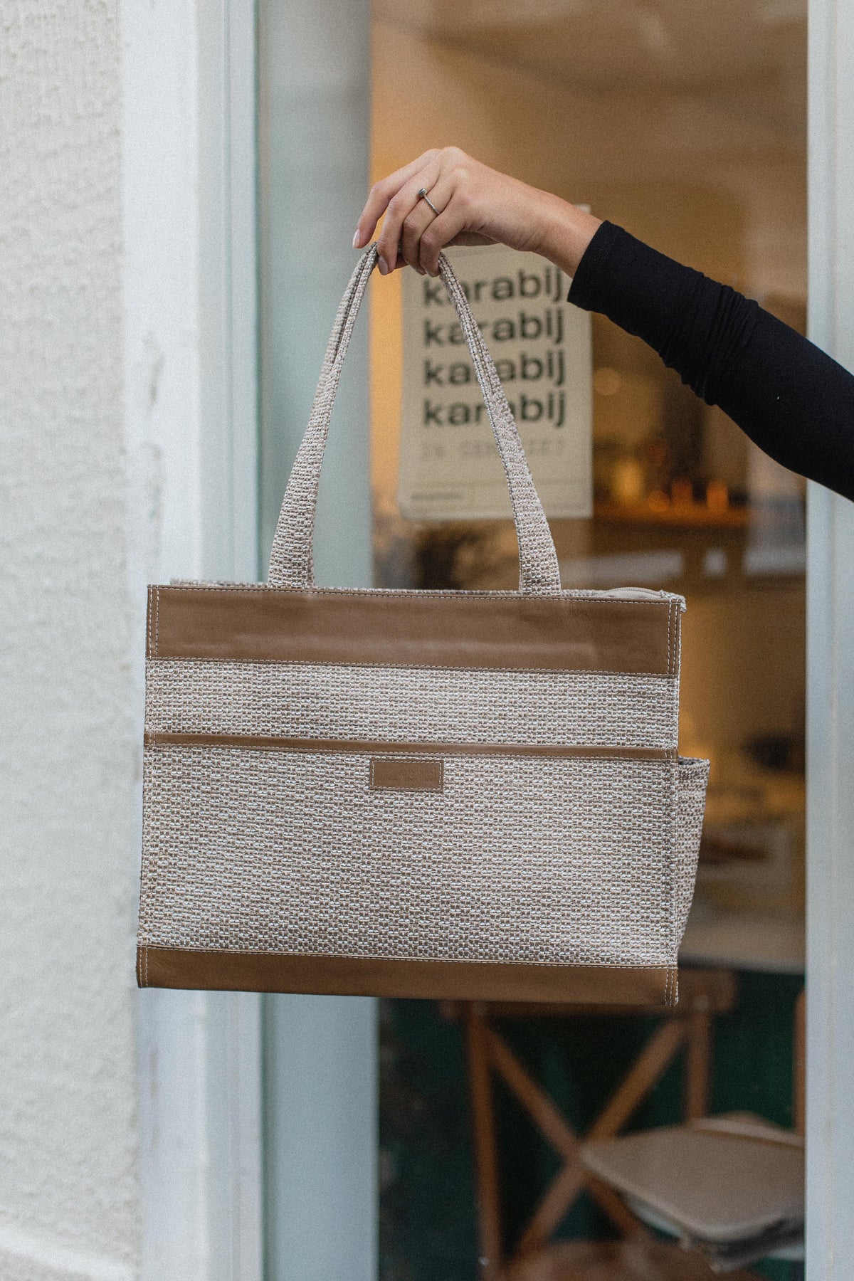 Nude Tweed Tote