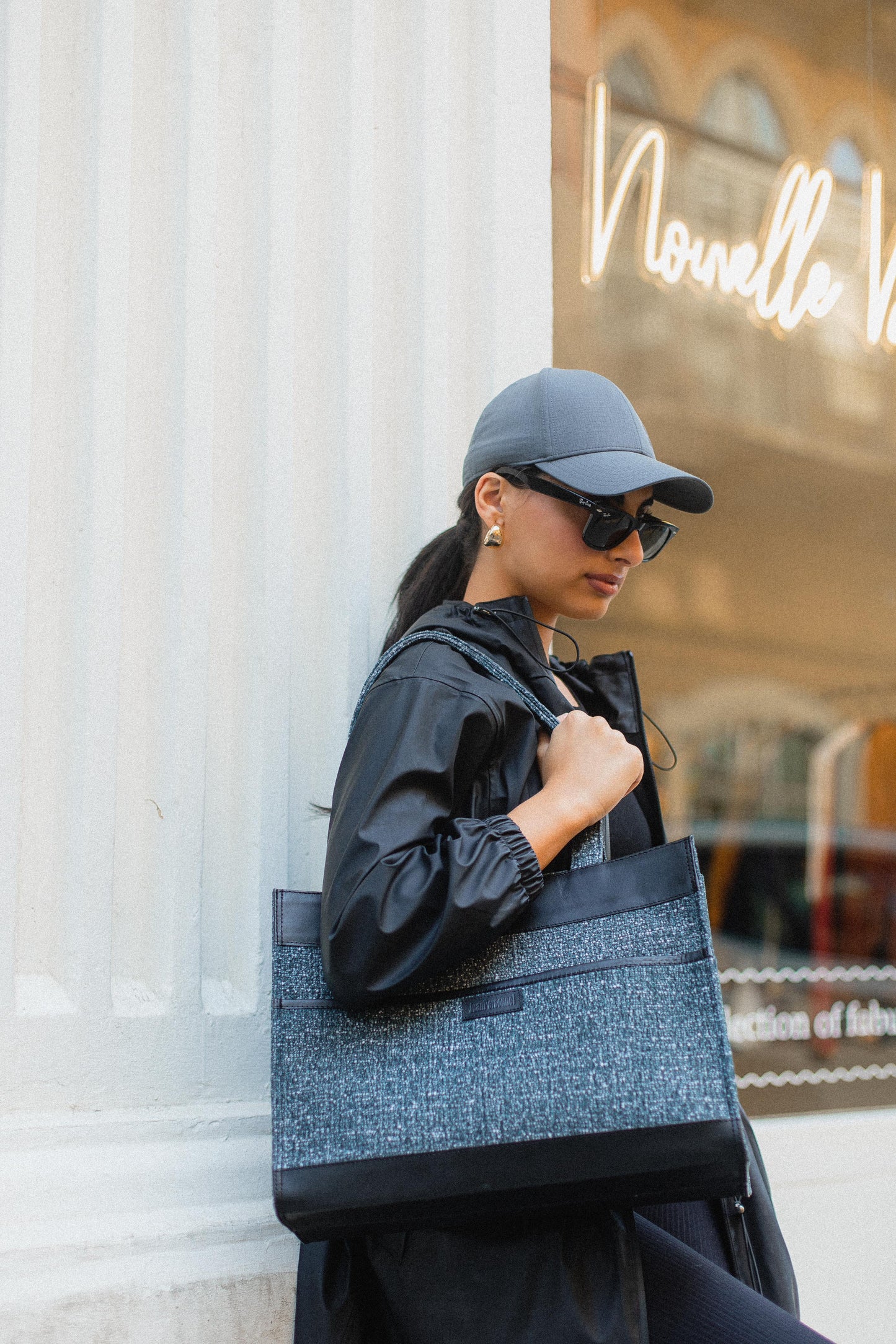 Charcoal Tweed Tote