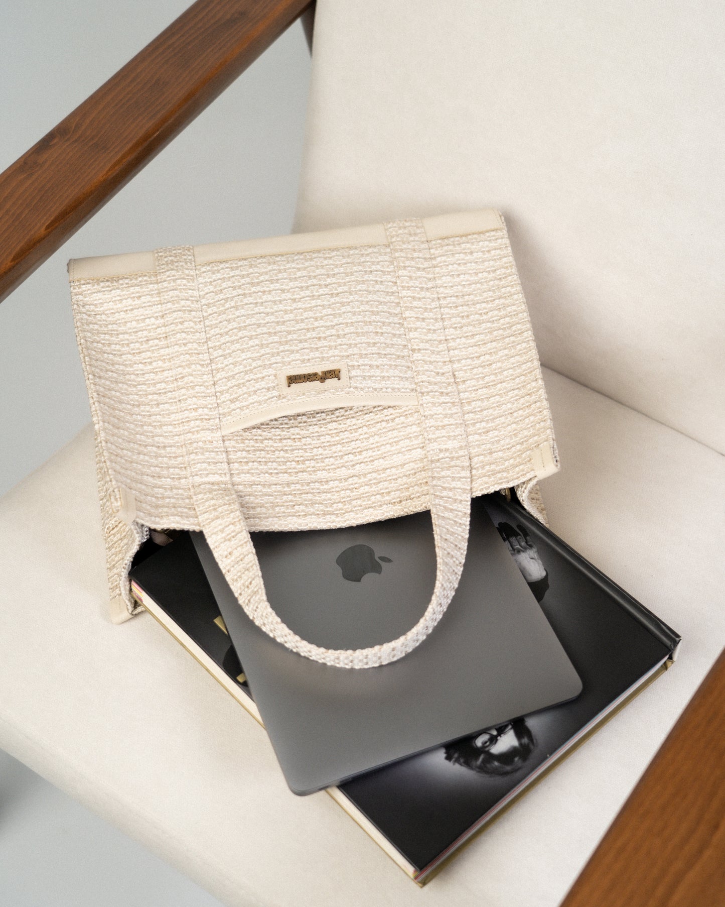 Ivory Tweed Tote