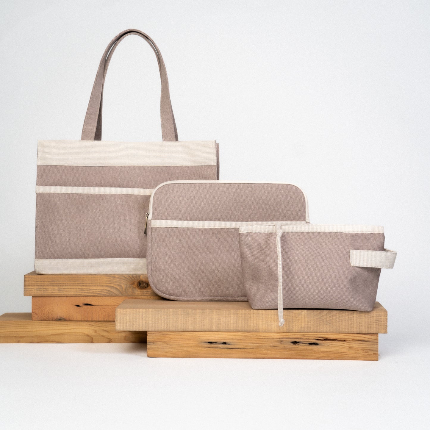 Beige Canvas Tote Bag