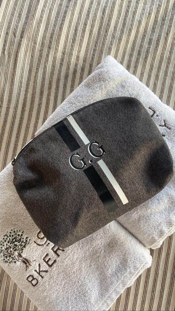 Dark Grey Canvas Pouch