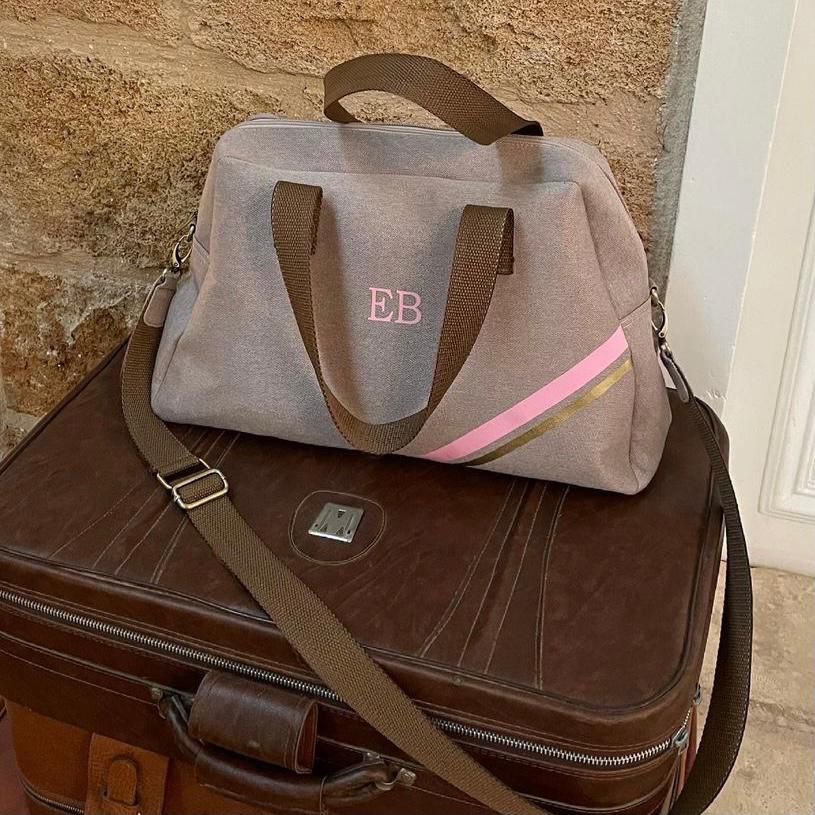 Beige Canvas Luggage