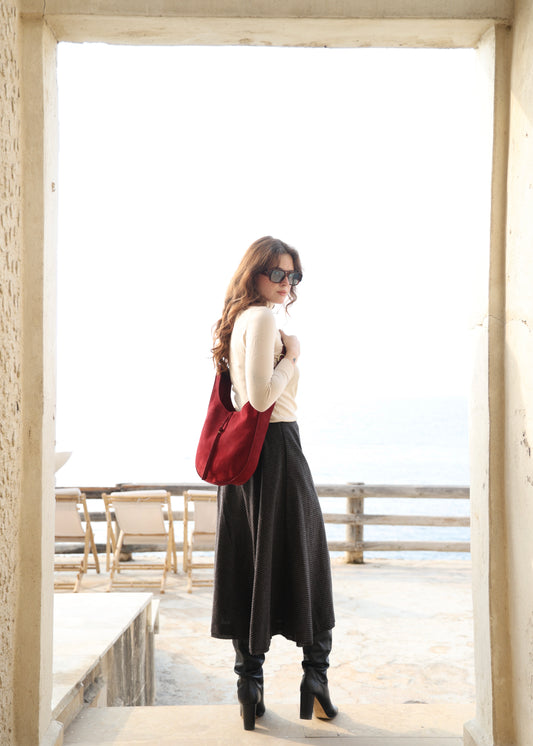 Burgundy Hobo Bag