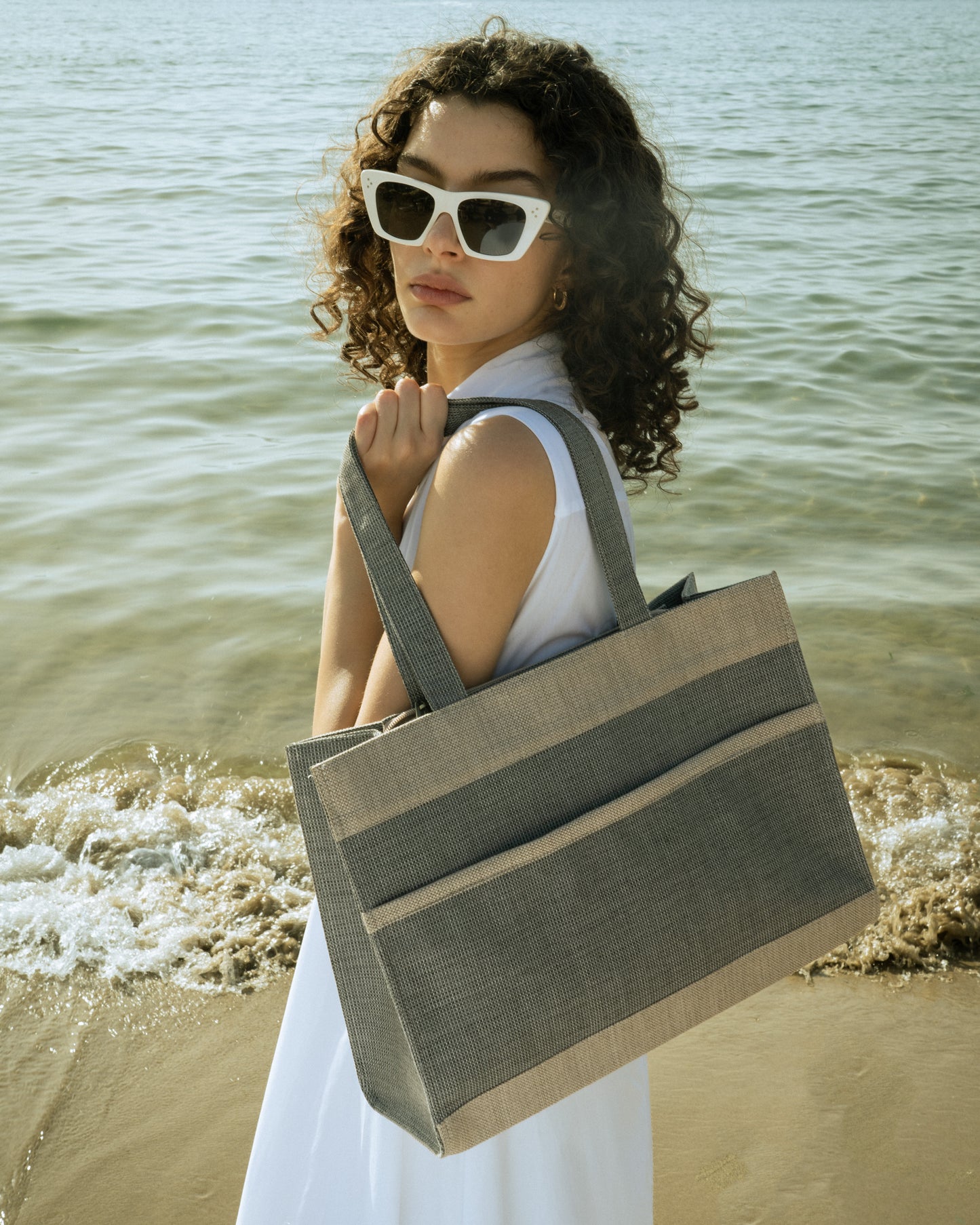 Grey Canvas Tote Bag