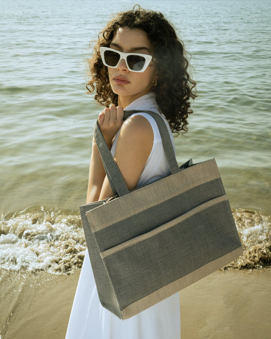 Grey Canvas Tote Bag