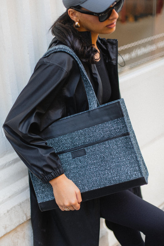 Charcoal Tweed Tote