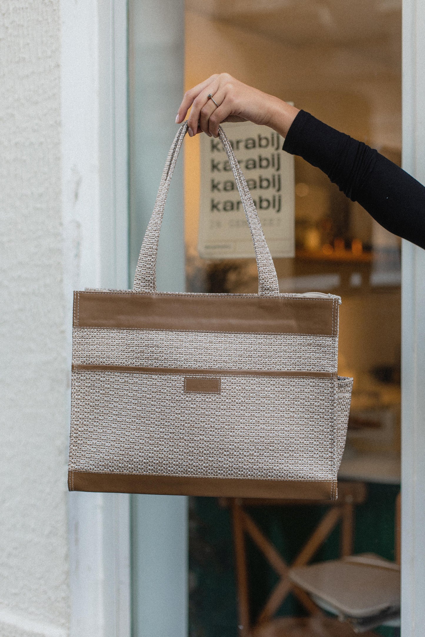Nude Tweed Tote