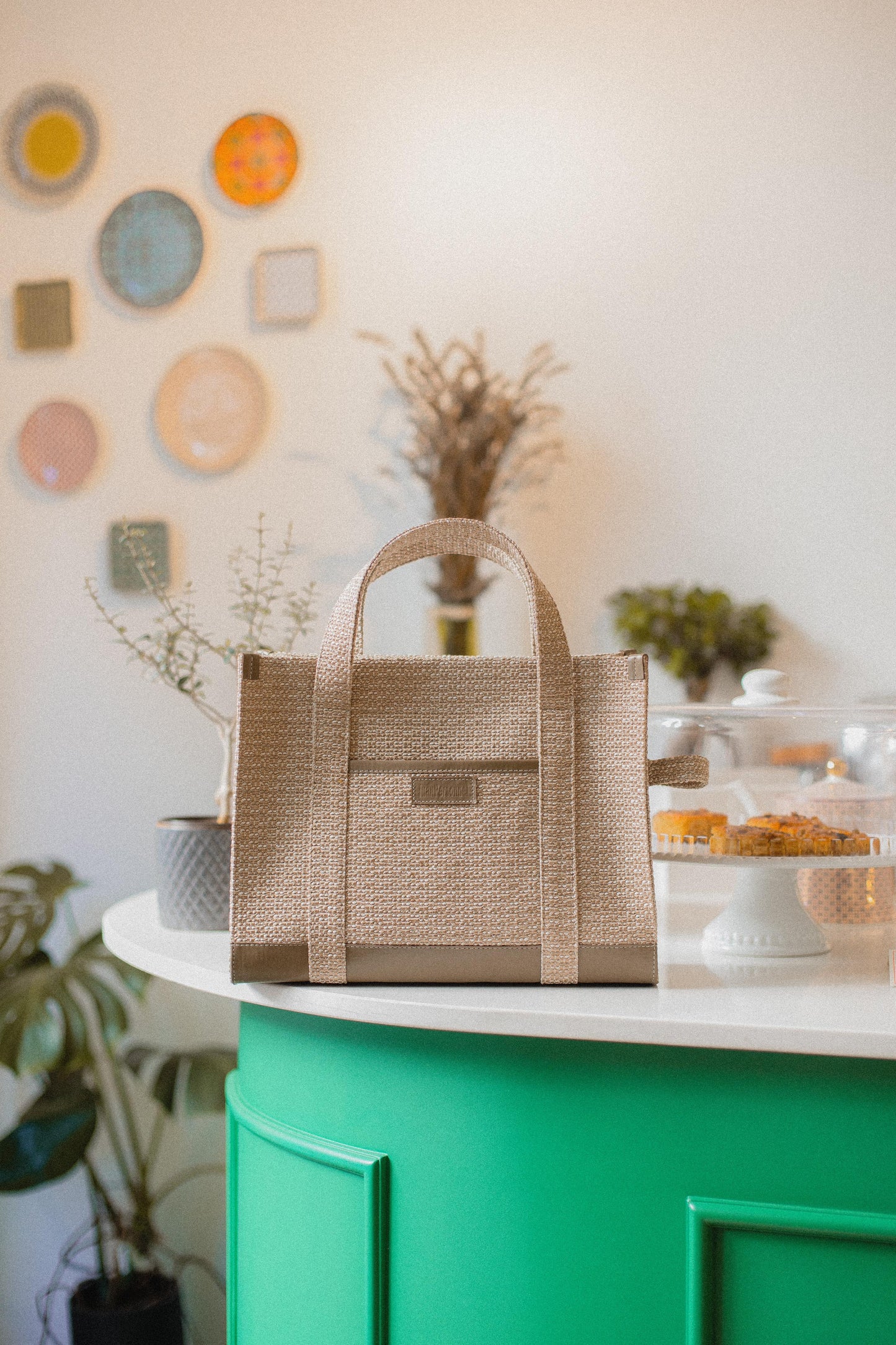 Nude Tweed Tote