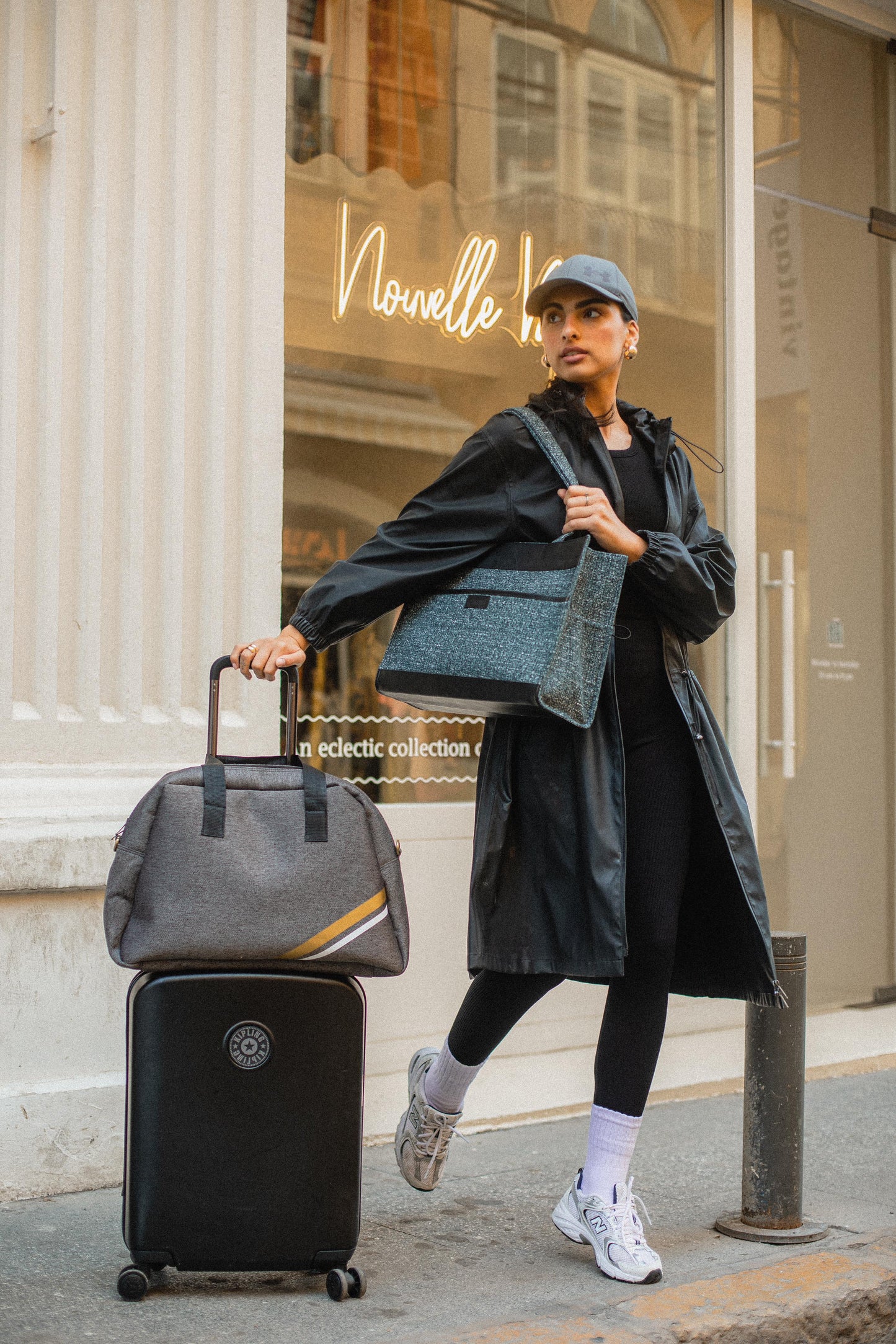 Dark Grey Canvas Luggage