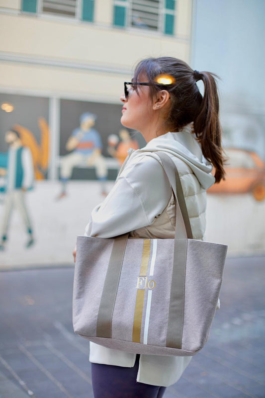 Beige Canvas Holiday Bag