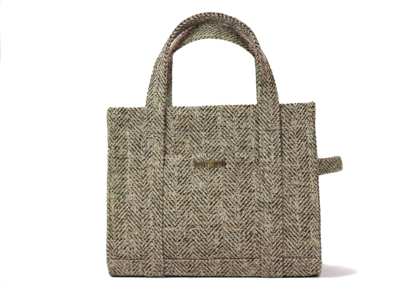 Brown Jacquard Tote