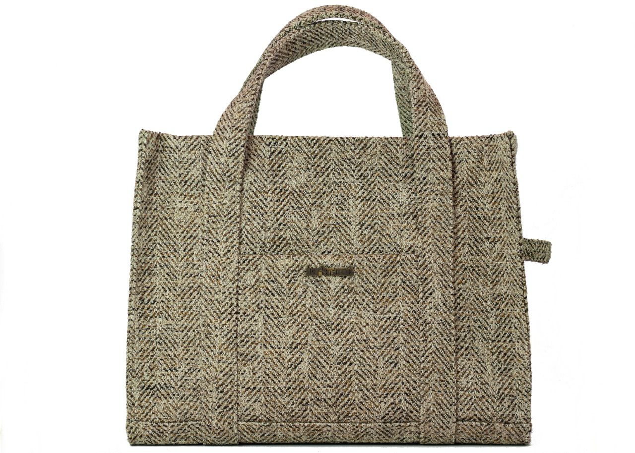 Brown Jacquard Tote