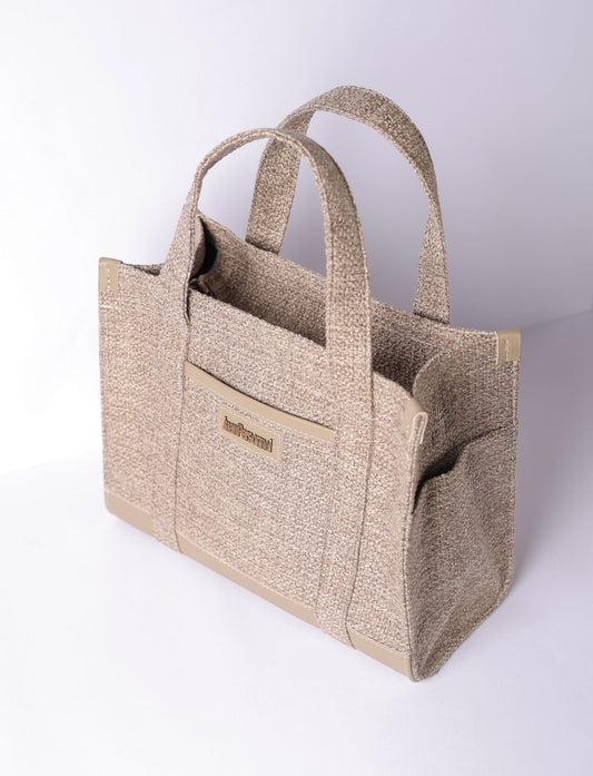 Greige Tweed Tote