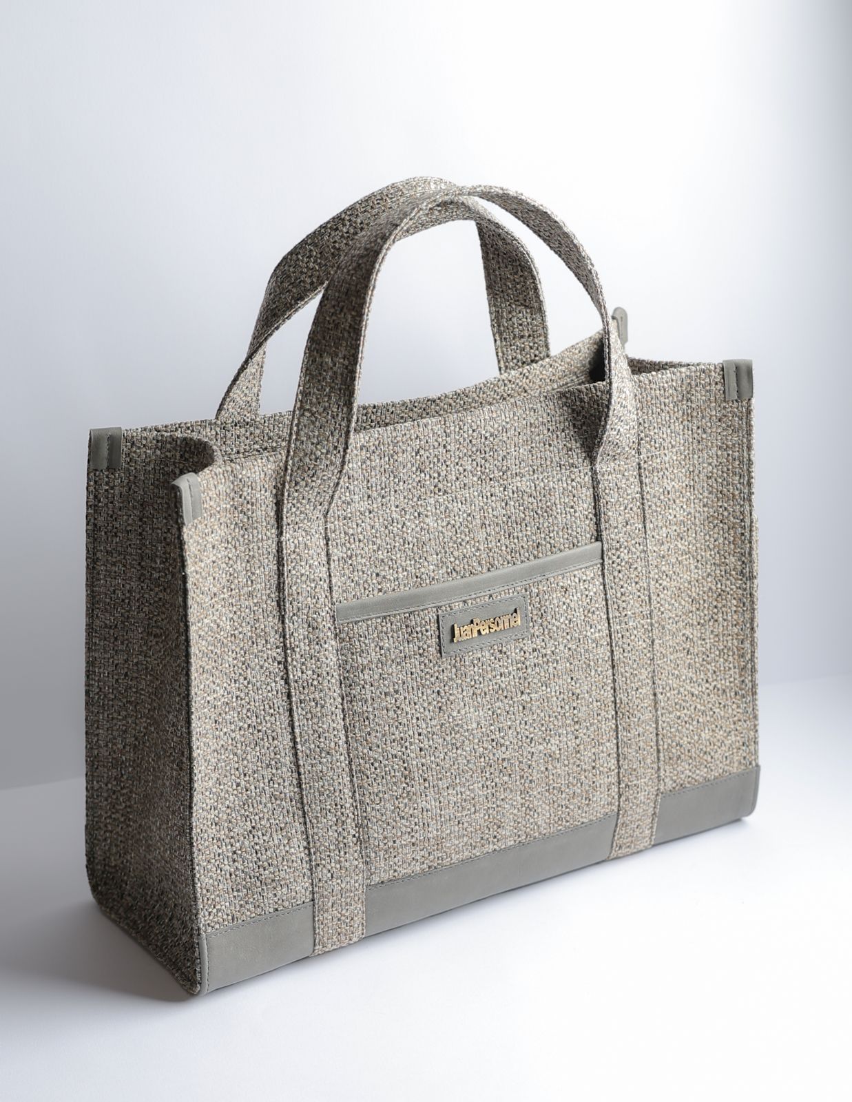 Grey Tweed Tote