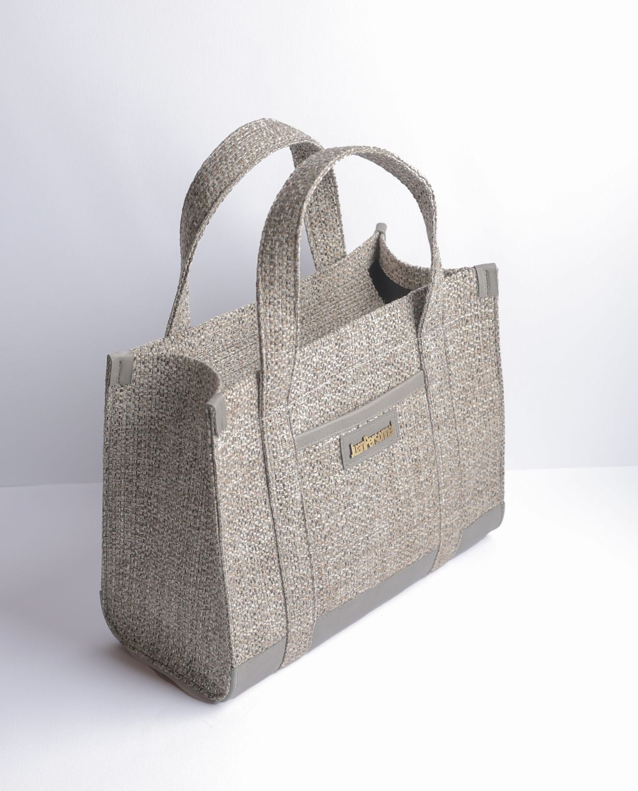 Grey Tweed Tote